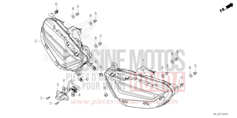 REAR COMBINATION LIGHT for Gold Wing HEAVY GRAY METALLIC-U (NH194B) from 2024